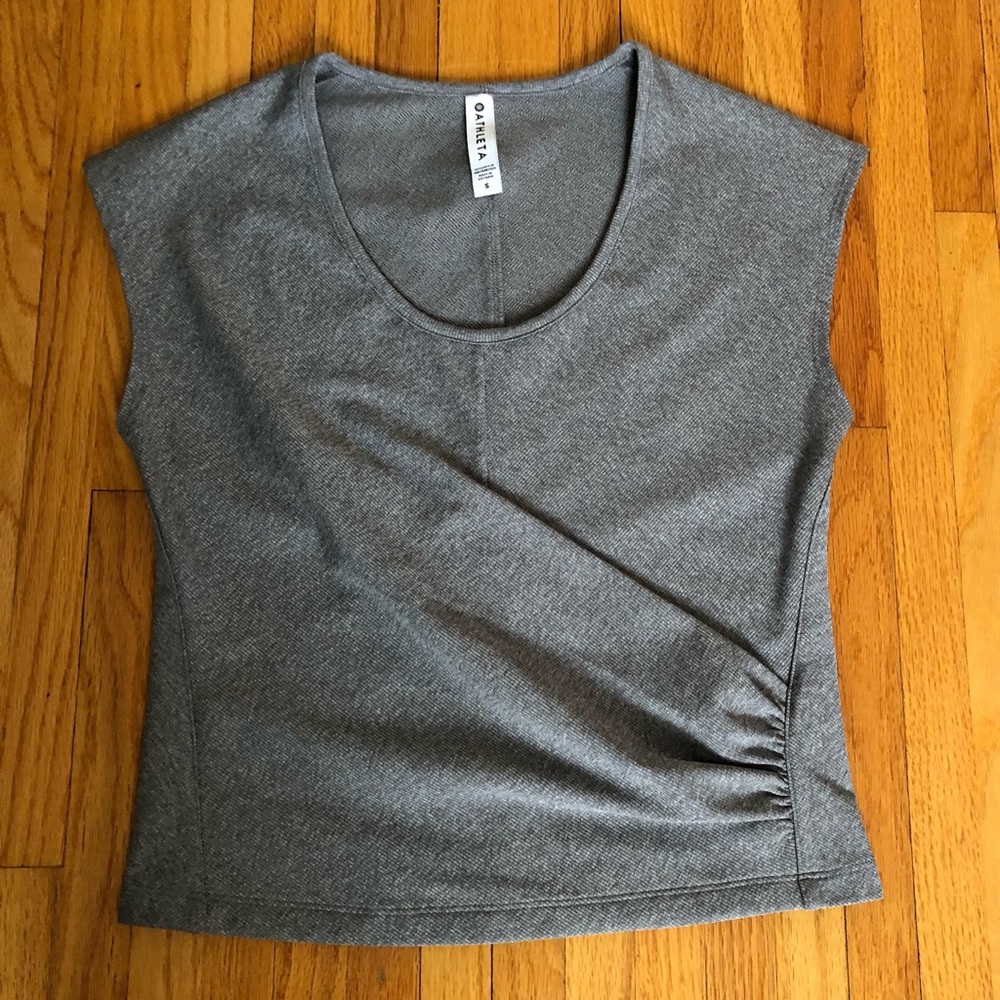 Gray sleeveless dress top from Athleta